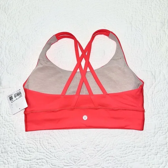LULULEMON ENERGY LONGLINE BRA ORANGE RED COLOR SIZE 10 COLOR CODE “PPNC” NWT